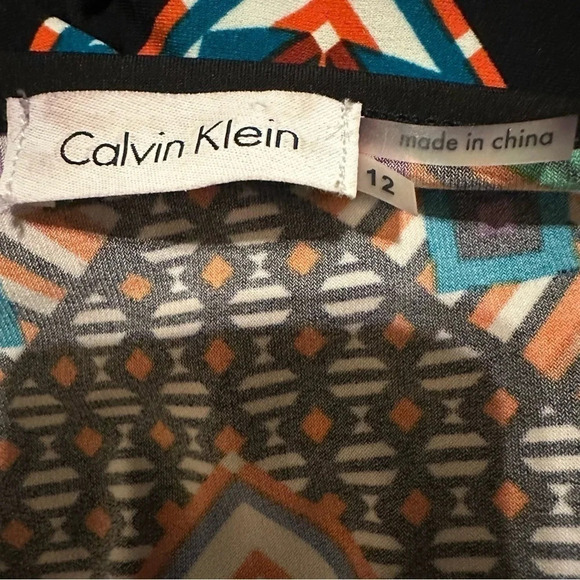 Calvin Klein Geometric Patterned Dress Size 12 - Picture 3 of 3